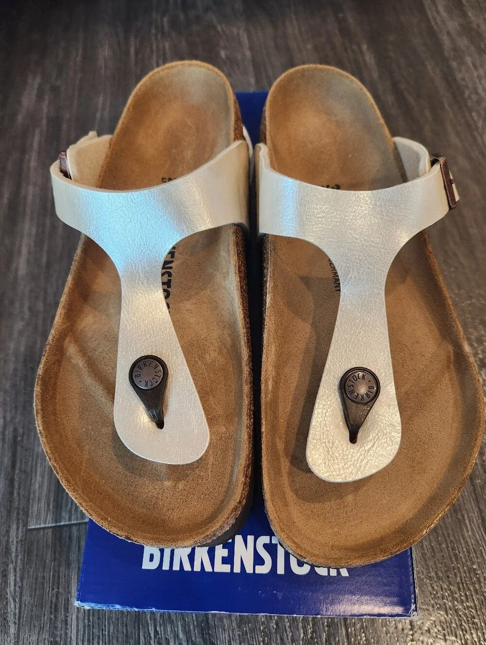 NIB Birkenstock Gizeh Graceful Pearl White 38